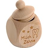 Spruchreif | Milchzahndose aus Holz mit Schraubdeckel und Gravur | Kinder Zahndose für Milchzähne zur Aufbewahrung | Niedliche Zahnbox perfekt als kleines Geschenk · Zahnfee