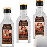 usy Bundle für Schwarz Waldhof Schwarzwälder Kirschwasser 40% 3er Pack (3x0,1L Flasche) + usy Block