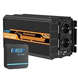 EDECOA 12V 230V Wechselrichter 1500W/3000W, 12V zu 230V Reine Sinuswelle Wandler mit WiFi-Modul Unterstützung für APP-Funktionen mit 1 USB-Anschluss und 1 PD-Anschluss