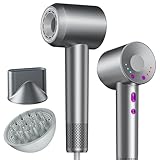 DMTIVMG Ionen Föhn Haartrockner mit 150.000 U/min Bürstenlosem Motor 4 Temperatureinstellungen 3 Geschwindigkeiten Schnelles Trocknen Magnetischer Düse Überhitzungsschutz Geräuscharm
