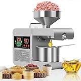 820 W Kalt-Heiß-Press-Samenöl-Extraktor intelligente Steuerung/Temperatur einstellbar 40–240 °C for gewerbliche Haushaltsküche Nüsse Pekannüsse Leinsamen Mandeln