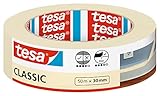 tesa Malerband CLASSIC - Abdeckband zum Abkleben bei Malerarbeiten - lösungsmittelfrei, rückstandslos entfernbar - 50 m x 30 mm