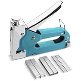 Handtacker Set, Polstertacker Heavy Duty, 3-in-1-Tacker Mit 300 Klammern, Manueller Brad-Nagler Mit Einstellbarer Kraft Für Holz, Handwerk, Wand, Polsterei, Möbel, Heimwerken