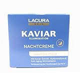 Lacura Skin Kaviar Illumination Nachtcreme 50 ml mit Kaviar-Extrakt und Hyaluronsäureluxuriöse Pflege für die Haut ab 40