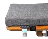 TexDeko® Ecolen Bierbankauflage gepolstert 220x25x4 cm XL für Bierzeltgarnitur mit Anti-Rutsch Boden, wasserabweisend & UV-Schutz, Waschbarer Bezug mit Reißverschluss (Grau)