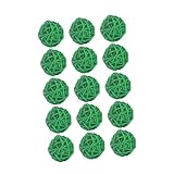 BESTYASH 15 Stück Teiliges Rattan Dekokugeln Grün Handgeflochtene Weidenkugeln als Hängende Weinrebe Ornamente für Kindergarten Hotel Bar und Langlebige DIY Dekoration