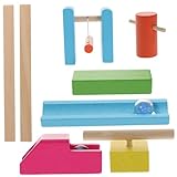 Supvox Domino Spielzeugset aus Holz Bunte Lernbausteine mit Cartoon Motiven Robustes Domino Bausteinset für Frühkindliches und Farbverständnis