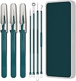 Mitesserentferner Set 8-teilig – Professionelles Pickelentferner Werkzeug für Reine Haut – Blackhead Remover Kit mit Edelstahl Tools in Farbiger Box, Dunkelgrün