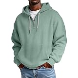 Hoodie Herren Kapuzenpullover Einfarbig Outdoorshirt Bequem Langarmshirt Leichtes Übergangspullover Half Zip Pullover Loose Fit Kapuzenpulli Weiches Strickpullover Herrenpullover Mit Kängurutasche