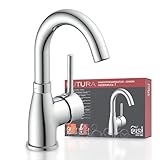 EISL Waschtischarmatur FUTURA Niederdruck, energiesparende Waschbeckenarmatur, 360° schwenkbarer Wasserhahn Bad, Einhebelmischer, NI075FUTCR-LP, Chrom