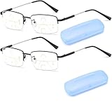 Generisch Sherum Intellireaders, Sherum Brille, Outfany Intellireaders, Pubyfun Intellireader, Sherum Gleitsichtbrille Herren Damen, Progressive Fern- Und Nah-Lesebrille Aus Titan (2*Schwarz, 2.5, x)