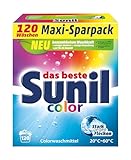 Sunil Colorwaschmittel - Pulver für 120 Waschladungen Bunt-Wäsche - hautverträglich, mikroplastikfrei, vegan - 6 kg