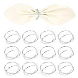 0XBIT 12 Stück Serviettenringe Silber, Ringe für Servietten, Doppelspiralkreis-Design Napkin Rings, Geeignet für Partys, Bankette und Abendessen