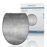SCHÜTTE WC-Sitz INDUSTRIAL mit Absenkautomatik aus Duroplast, hochwertiger Toilettendeckel mit 175kg Belastbarkeit, Toilettensitz mit Brille, Klodeckel für WC, Klobrille mit Motiv
