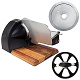 Berkel Home Line 250 Plus schwarz – Profi Aufschnittmaschine/Allesschneider mit 250-mm Klinge, BAUSATZ gezahntes Messer für Brot & handgefertigtem Einlegebrett – Berkel Design, kompakt, sicher,
