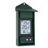 Digitales Min Max Thermometer mit Aufzeichnung – Messen Sie mit diesem die maximale und minimale Temperatur Gewächshaus Thermometer, Gartenzubehör, Wand zu Montierendes Minimum Maximum Thermometer