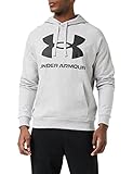 Under Armour Herren Rival Fleece Hoodie, sportlicher Kapuzenpullover mit loser Passform, bequemes und warmes Sweatshirt für Männer, Black / Onyx White, Gr. L