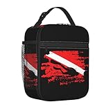 TFDGDGH Scuba Diving Diver Down Flag Isolierte Lunchtaschen Große Marine Dive Mahlzeit Container Kühltasche Lunch Box Tote Office Bento Pouch
