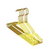 10 Stück Kleiderbügel mit Rillen for Lüften von Erwachsenen aus Metall, einfach, dick, rutschfest, Dip-Kunststoff-Kleiderbügel Für Mäntel Hosen(Yellow)