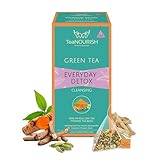 TeaNOURISH Everyday Detox Grünteebeutel | 20 Pyramiden-Teebeutel | Darjeeling Ganzblatttee | 100% natürliches Kurkuma, Ashwagandha, Kardamom, Shatavari, Stevia