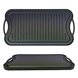 Gardenko Gusseisen Grillplatte für Gasgrill, Plancha Gusseisen, Große Cast Iron Plancha Grillplatte 50x27cm, 5,5kg