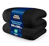 Utopia Bedding Bettdecke 135 x 200 cm, Ganzjahresdecke 370 GSM Füllung, atmungsaktive Schlafdecke, Steppdecke, Super Weiche Kuschelige (Schwarz)