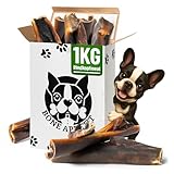 BONE APPETIT Rinderkopfhaut Streifen für Hunde – 1 kg/ca. 30 cm | Getrockneter Kauartikel, Hundesnack, Hundeleckerli, Leckerli für Hunde, 100% Natürlich