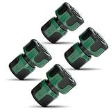 RASENWERK® - Gartenschlauch Steckverbinder mit Aquastop für 3/4 Zoll Schlauch - Wasserstop Premium Schlauchverbinder - Connector mit Wasserstop - 4 Stück