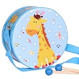 Kindertrommel aus Holzspielzeug,Kleinkinder Schlagzeugset,Schlaginstrument Spielzeug Kinder Schlagzeug aus Holz Musikspielzeug für Kinder ab 3 Jahren Jungen Mädchen Geburtstagsgeschenke