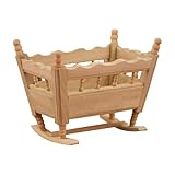 Hand 1/12 Miniaturholz Holz Cradle Doll House Möbel Krippe Modell Kreatives Puppenhaus Kindergartenausstellung Dekoration Holz Miniatur Wiege