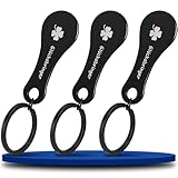 Einkaufswagenlöser 3er Pack, Einkaufswagenchip Edelstahl mit warmen Wünschen, Abnehmbarer einkaufschip Viel Glück einkaufschip schlüsselanhänger für Geschenke