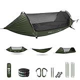 ETROL Hängematte Outdoor,2 Personen Hängematte Mit Moskitonetz Ultraleicht - 500LB ​Tragkraft | 290 x 140 cm,3 in 1 Funktion Fallschirm Camping Hängematten Zelt für Trekking, Reise, Strand, Garte