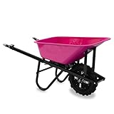 BAMATO elektrische Schubkarre MTR-155 | Pink Edition | 150kg Traglast | Stufenlos bis 6,0 km/h vorwärts | 75L Muldenvolumen | Muldenschubkarre Elektro-Schubkarre