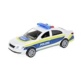 Toi-Toys Spielzeug - Polizeiauto mit Sound, Licht und Effekte. Modellauto inkl. Batterien und Friktion - Polizeiwagen mit DREI Funktionen und Schwungrad.