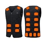 ZYHJZ Elektrisch beheizte Weste für Erwachsene, leichte, warme USB-Heizweste mit 20 Heizzonen – intelligenter beheizter Winterkörperwärmer (ohne Akkupack),Black-5x_l