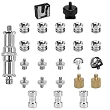 FSWWSF 26 StüCk Kamera Schrauben Set Stativgewinde Adapter 1/4' auf 3/8' Gewinde Adapter Kompatibel FüR Stativ,Kamera,Blitzlicht, Einbeinstativ Et