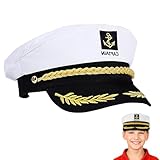 YUGUOLAN Kapitänsmütze Herren, Matrosenmütze, Kapitänsmütze Kinder, Matrosenhut, Weisse Kapitänsmütze Matrosenmütze, Yacht Schiff Boot Marine Mütze Für Damen, Männer & Erwachsene