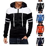Generisch üBergangsjacke HerrenHerren Kapuzenjacke Herren Kapuzenpullover Farbblock Sweatshirt Warmer Hoodie Kordelzug Kapuze Winter Sportjacke Reißverschluss Baumwolle Bequemer Fit üBergangsjacke