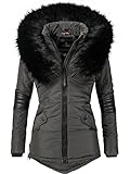 Navahoo Damen Winterjacke Steppjacke Nirvana Anthrazitgrau Gr. XL