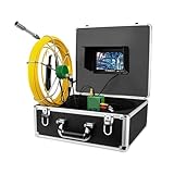 OVLIIYWZY Abflussinspektionskamera DVR Kanal-Endoskopkamera IP68 Endoskop 7' LCD 1000 TVL Endoskop mit 12 Stück 6W LED Abflussrohr Kanalinspektionskamerasystem
