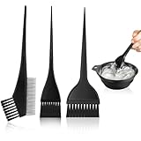 Haarsalon-4 Teiliges Haare Faerben Set mit Haarfärbepinsel&Schüssel,Haarfärbemittel Kit mit Färbepinsel Haare Färben Zubehör,Haar Färben Färbung Tool,für DIY die Haarfärbung im Salon und zu Hause