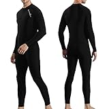 OMGear Tauchhaut für Herren, Spandex, Ganzkörper-Rashguard, einteilig, Bademode zum Schwimmen, Kajakfahren, Surfen, Schnorcheln, Tauchen, Rafting, Herren, Schwarz 03, XL