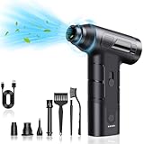 KACNON Bürstenloser Motor 130000 U/min, Druckluftspray Elektrische Staubgebläse, Mini Compressed Air Duster mit 7600mAh Akku, PC Reinigungsset für Laptop, Auto, Sofa, Bürogeräte