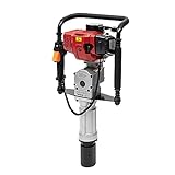 TESUGN Pfahlramme 52cc 2 Takt Benzin Motor Pfostentreiber, 1900W Pfahlramme Zaunpfahl-Ramme Handramme Benzin mit 2 Adaptern für Gartenzaun, 55-70mm Hülse, Rammgerät