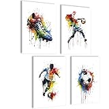 mojoliving Fussball Poster Set Fussball Geschenke Jungen Fussball Deko Fussball Kinderzimmer Fußball Bilder Poster Fußball Geschenk Fussball Junge Fußball Geschenke für Jungs Fussball Geburtstag