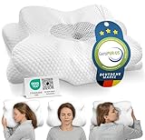 Orthopädisches Nackenstützkissen bei Nackenschmerzen aus hochwertigem Memory Foam - Ergonomisches Nackenkissen - Kopfkissen für Seiten-, Rücken- & Bauchschläfer - waschbarer Bezug bei 40°C