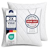 Gentle North Kopfkissen (80x80 cm groß) - 2er Set Kissen für Bett und als Dekokissen - Mit Reißverschluss für Füllung - Sofakissen - Zierkissen für Couch und Sofa - Ökotex - Waschbar bis 60° - Weiß