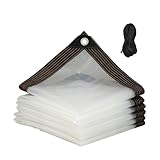 Strapazierfähige, transparente, wasserdichte Plane mit Ösen – transparente Plane für den Außenbereich, Garten, Gewächshaus, 3,0 m x 9 m, regenfeste Abdeckung für Terrasse und Unterstand