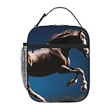 BROLEO Tragbare isolierte Lunchtasche, Motiv: Pferd unter dem Mond, wiederverwendbar, langlebig, für Damen und Herren