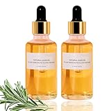 2PC Bio Rosmarinöl Haare, Rosemary Oil For Hair, Rosmarinöl und Rizinusöl, Nourishing for Dry Hair, Kopfhaut- und Haarstärkungsöl für Gesundes Haarwachstum, Frizz Control & Scalp Care
